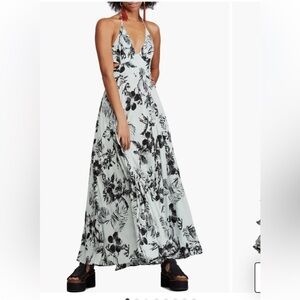 Free People Light Blue Halter Sundress Backless